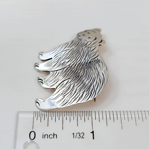 TAXCO Sterling Silver Grizzly Bear Brooch Pin - Picture 6 of 8